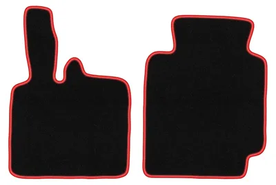 Image de Tapis de sol en moquette noir/rouge pour Smart ForTwo I 1998-2007 2 pièces