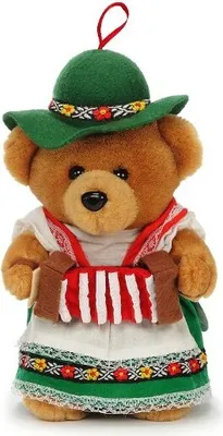 Produktbild von Trachten-Teddybär mit Dirndl und Akkordeon 25 cm