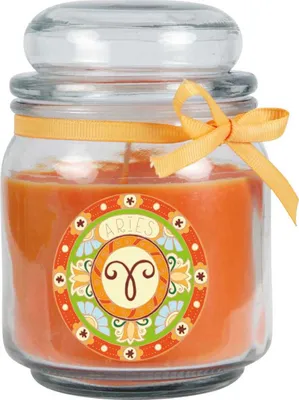 Produktbild von Sternzeichen Duftkerze  im Bonbonglas ( Widder ) - viele Motive zur Auswahl, 300g - Brenndauer bis zu 70 Std - Aries