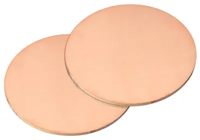 2 T2 Kupferplatten rund 65 mm x 2 mm für Handwerk