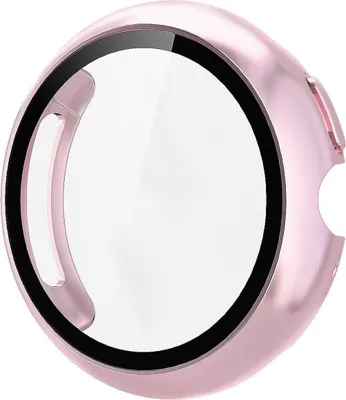 Image de Pour Google Pixel Watch 4 41mm Design plastique Housse de protection + 9H verre dur rose