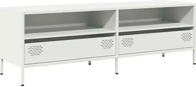 Image de vidaXL Armoire TV blanc 135x39x43,5 cm Acier laminé à froid