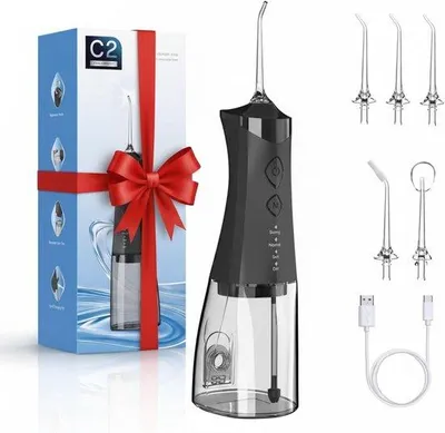 Productafbeelding van Elektrische waterflosser, 350 ml - 4 standen - Tandreiniger voor thuis en onderweg - Draadloos - voor dagelijkse mondhygiëne