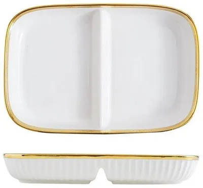 Immagine prodotto di Piatti da portata in Vetroceramica con 2 scomparti, porcellana, 23,8 cm