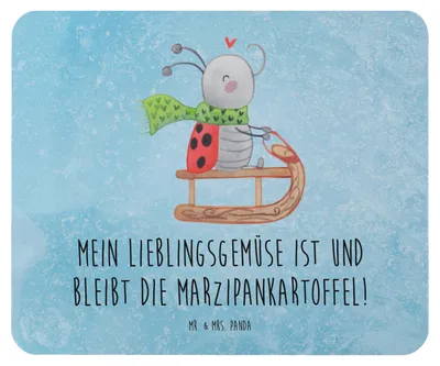 Produktbild von Mr. & Mrs. Panda Mouse Pad Smörle Rodeln - Eisblau - Geschenk, Winter, Mousepad, Weihnachten, Mauspad, computer, Schlittenfahren, Marzipan, pc, laptop