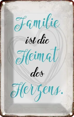 Produktbild von vianmo Blechschild 30x20 cm Familie ist Heimat des Herzens Freunde