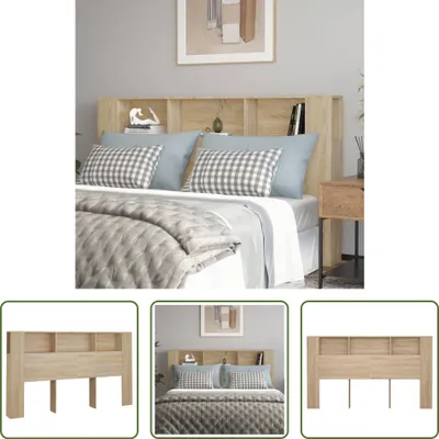Produktbild von The Living Store Kopfteil mit Ablagen Sonoma-Eiche 180x18,5x104,5 cm