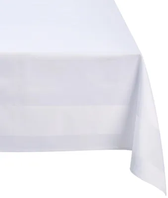 Damast Tischdecke weiß 130x250 cm, 100% Baumwolle