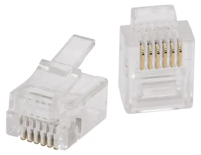 Produktbild von 100x RJ11 Modularstecker - 6P6C Telekommunikationsstecker - vergoldete Kontakte - Telefonstecker - 100 Stück [05229].