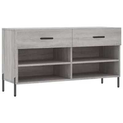 Immagine prodotto di vidaXL Panca per scarpe grigio Sonoma 102x35x55 cm Materiale a base di legno