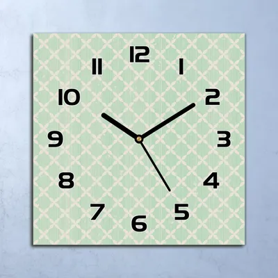 Produktbild von Wanduhr Echt-Glas-Küchenuhr Vintage grün gold Quarz Lautlos 30x30 Deko Bilder