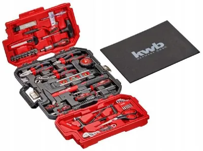 Produktbild von kwb 370620 70-teiliger Werkzeugkoffer robust schwarz rot