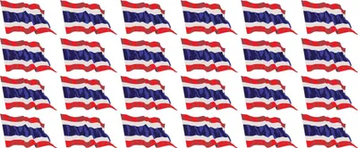 Produktbild von Mini Aufkleber Set - Pack wehend - 33x20mm - selbstklebender Sticker - Thailand - Flagge / Banner / Standarte fürs Auto, Büro, zu Hause und die Schule - 24 Stück