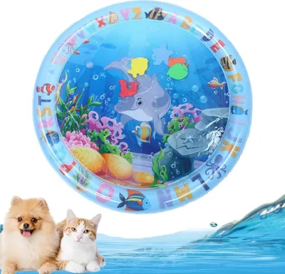 Produktbild von Sensorische Wasser Spielmatte, Sommer Wassersensorische Spielmatte, Katzen-Wasser-Spielmatte Im Sommer, Water Playmat Katzen Hund,Verdickte Wasserspielmatte Katze, Wassermatte für Katzen, Hunde (A)