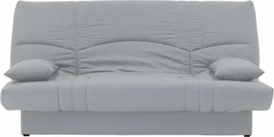 Image de Canapé Convertible Clic Clac, 3 Places, Tissu Gris Clair, L 190 x P 92 cm, Style Contemporain, Avec 2 Coussins