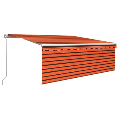 Produktbild von vidaXL Markise Manuell Einziehbar mit Rollo 4x3 m Orange & Braun