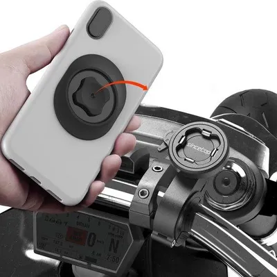 Produktbild von Handyhalterung - Universelle Motorrad-Handyhalterung mit Adapter - Lenkerhalterung für Mountainbike, Roller, E-Bike, MTB und mehr