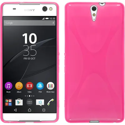Produktbild von PhoneNatic Case kompatibel mit Sony Xperia C5 Ultra - pink Silikon Hülle X-Style + 2 Schutzfolien