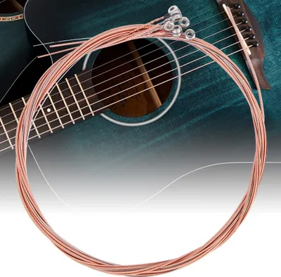 Produktbild von Gitarrensaite, Akustikgitarren-Saite, Messing-Saiten, Kupfersaiten, Folk-Gitarren-Saiten, 6-saitige Stahlsaiten