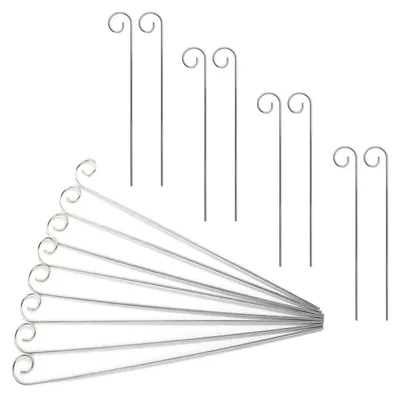 Image de Plaques d'identification pour plantes, crochets en acier inoxydable argentés, lot de 50, longueur 200 mm