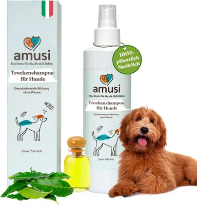 Immagine prodotto di amusi Spray per cani 250 ml Italy - Shampoo spray per cani contro il prurito senza risciacquo, ipoallergenico, nutre e lenisce il pelo del vostro cane