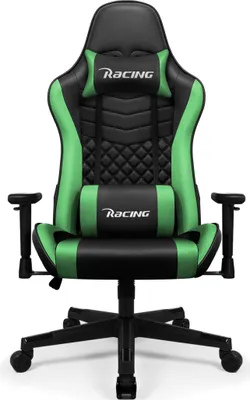 Produktbild von Aiibot Gaming Stuhl ,Bürostuhl Ergonomisch mit Verstellbare Armlehnen, Kopfkissen und Lendenkissen ,PC stuhl mit Wippfunktion ,Gaming Stuhl 150 kg