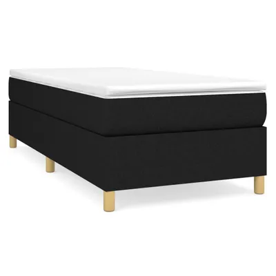 Image de vidaXL Lit boxspring avec matelas noir 80x200 cm tissu