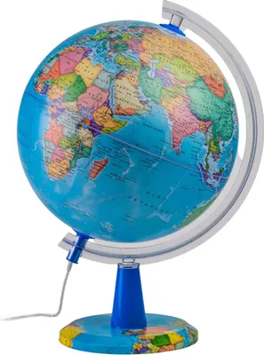 Zdjęcie produktu dla Podświetlany globus 26 cm - mapa anioła - nowoczesny globus polityczny - edukacyjna dekoracja geograficzna na biurko