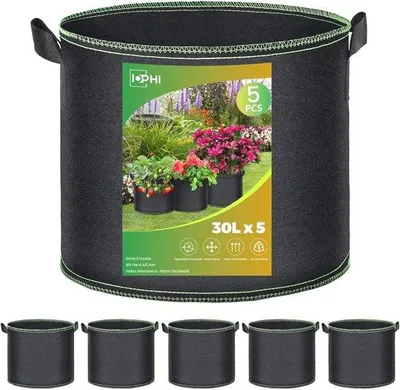 Produktbild von Famanu Pflanzsäcke 30 Liter - Wiederverwendbare Kartoffelsäcke für Blumen und Gemüse