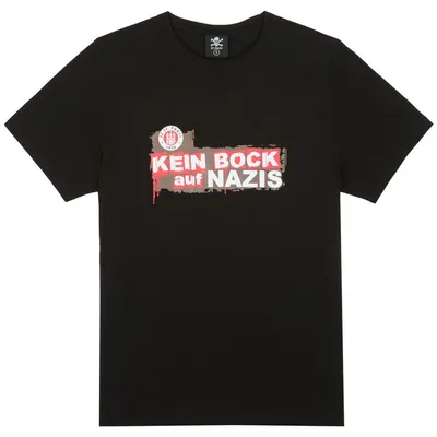 Produktbild von FC St. Pauli T-Shirt "Kein Bock auf ..." Statement, Offizieller Fanartikel, Schwarzes Statement-Shirt mit Print, 100% Baumwolle