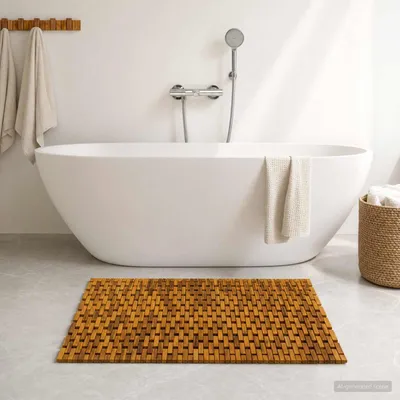 Produktbild von PUEAZU Badematten Natur 85 x 120 cm Massivholz Akazie - Badematten &30554