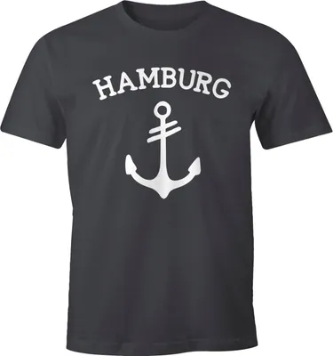 Produktbild von Herren T-Shirt Anker Design Hamburg Moonworks® dunkelgrau 4XL