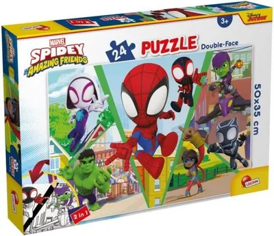 Obrázek produktu pro Oboustrann podlahov puzzle 24el Marvel Spidey Let's Challenge. LISCIANI 99672