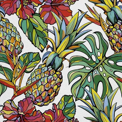 Produktbild von OUTDOOR DEKOSTOFFE OXFORD - Motiv Ananas in Blumen I DR166