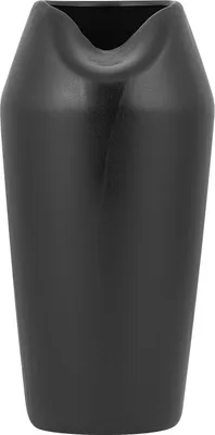 Image de BELIANI Vase de table décoratif en grès noir 33 cm mat glamour design accessoires de maison