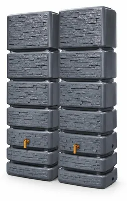 Immagine prodotto di 2x 350L GRAF SLIM Stone Decor Set graphitegrey 1840x600x390cm