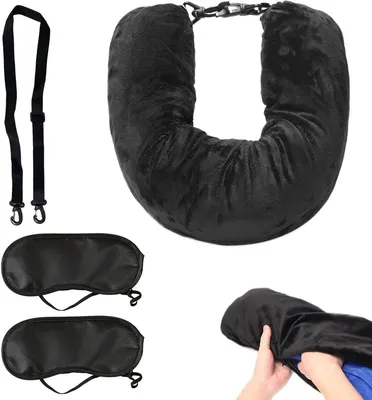 Reis Kussen 75x20 cm - Inclus 2 Zwarte Oogmaskers