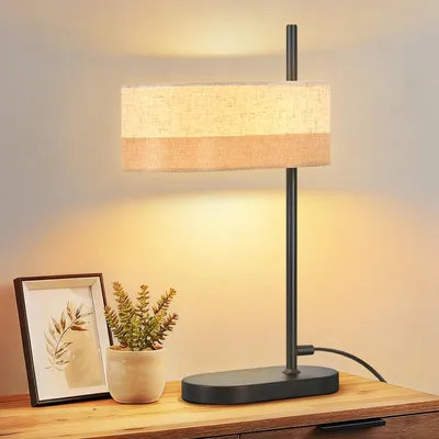 Obrázok produktu pre ZMH stolová lampa stolová lampa do obývačky čierna nočná lampa textilná E14 nočná lampa s káblom lampa na posteľ retro nočná lampa do pracovne