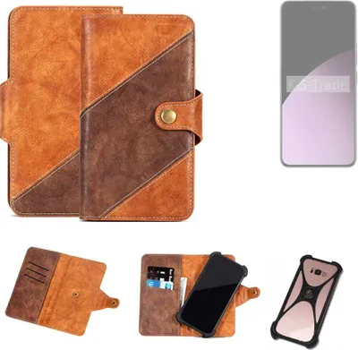 Produktbild von K-S-Trade Handyhülle Schutzhülle Bookstyle Case Wallet-Case kompatibel mit Xiaomi 14 Civi Cover Klapphülle Kantenschutz Smartphone dunkelbraun