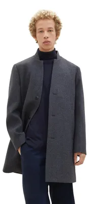 Produktbild von TOM TAILOR Denim Herren 3-Knopf Wollmantel mit Stehkragen