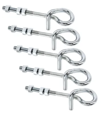 Image de Alberts 869366 Crochet de balançoire, avec filetage, à visser, électro-galvanisé bleu, longueur 180 mm, filetage M12, set de 5 pièces