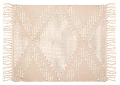 Produktbild von Dekoteppich beige Cot Sand, Baumwolle, Boho, 60 x 90 cm