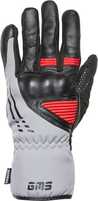 Produktbild von GMS Stockholm WP wasserdichte Motorrad Handschuhe, schwarz/grau/rot, S