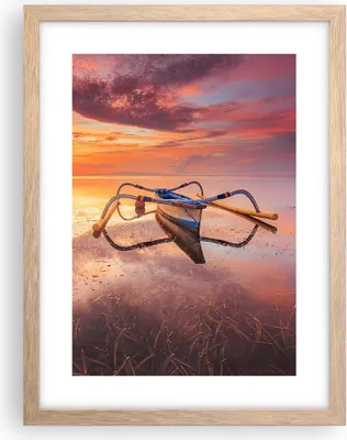 Produktbild von Gerahmtes Poster - Rahmen in heller Eiche - £ódŸ Westen Die Sonne - 30x40 cm - Wand Bild - Wanddeko - Wandbilder - Kunstposter - Wandposter - Bilderrahmen - Bilder - Kunstdruck - P2NPA30x40-4433