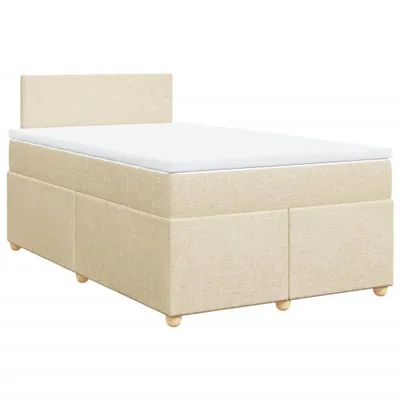 Produktbild von vidaXL Boxspringbett mit Matratze Creme 120x190 cm Stoff