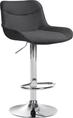 Produktbild von CLP Barhocker Vonore Stoff Höhenverstellbar Und 360 Grad Drehbar | Farbe dunkelgrau Gestell Farbe chrom