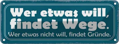 Produktbild von vianmo Blechschild 10x27 cm wer etwas will findet Wege Dekoration Spruch Zitat