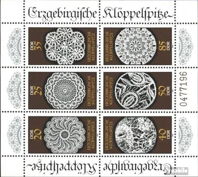 Produktbild von Briefmarken DDR 1988 Mi 3215-3220 Kleinbogen (kompl.Ausgabe) gestempelt Erzgebirgische Klöppelspitze