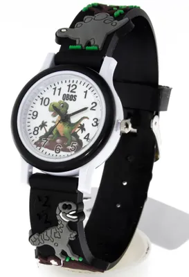 Produktbild von Kinderuhr Qbos Dinomotiv schwarz