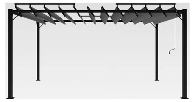 Produktbild von Aluminium Pavillon mit verstellbarem Dach | Anthrazit | 3 x 4 m | Garten & Terrasse